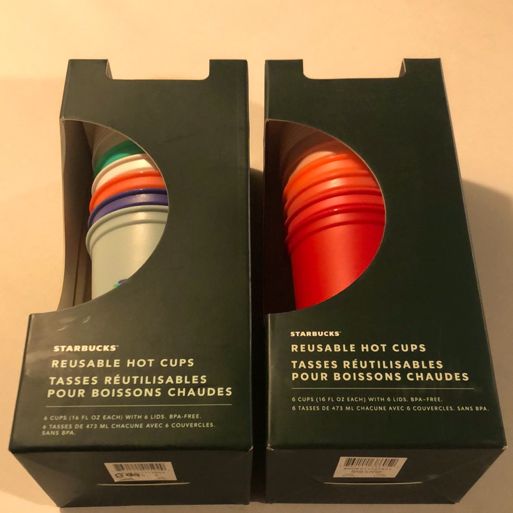 Starbucks reusable hot cup set. 2 sets available